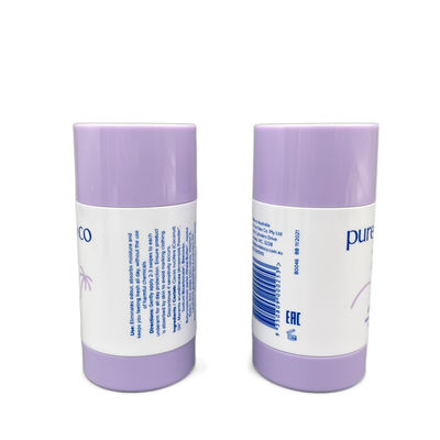 एएस / पीपी राउंड डिओडोरेंट स्टिक कंटेनर 50g 1.76oz ट्यूब इको फ्रेंडली प्रिंटिंग के साथ