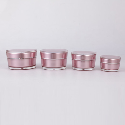 ढक्कन के साथ कॉस्मेटिक के लिए 15g 30g 50g 75g लक्ज़री गोल बेवल आकार खाली एक्रिलिक क्रीम जार कॉस्मेटिक पैकेजिंग: