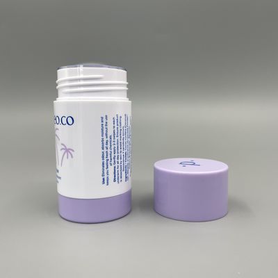 एएस / पीपी राउंड डिओडोरेंट स्टिक कंटेनर 50g 1.76oz ट्यूब इको फ्रेंडली प्रिंटिंग के साथ