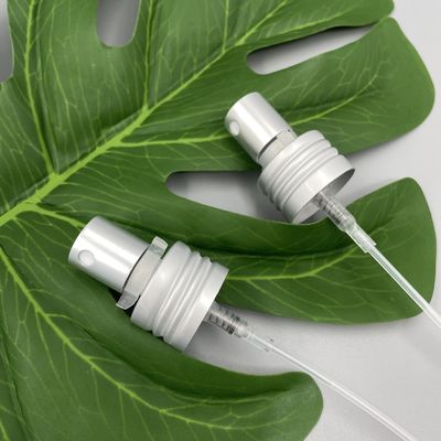 मैट सिल्वर परफ्यूम पंप स्प्रेयर डिस्पेंसर अलु 24/410 0.12ML खुराक क्लिप लॉक के साथ