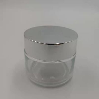 MSDS शाइनी सिल्वर कैप व्हाइट लिड मास्क मड के साथ 100g ग्लास क्रीम जार साफ़ करें